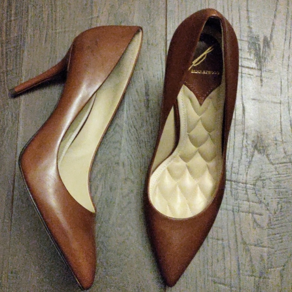 B Brian Atwood Malika Leather Heels Pumps Size US8/EU38